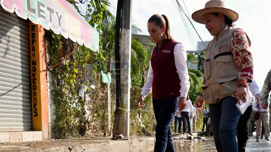 Claudia Sheinbaum llega a Álamo, Veracruz, para supervisar apoyo a la población afectada