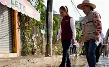 Claudia Sheinbaum llega a Álamo, Veracruz, para supervisar apoyo a la población afectada