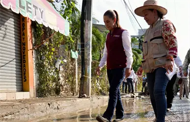 Claudia Sheinbaum llega a Álamo, Veracruz, para supervisar apoyo a la población afectada