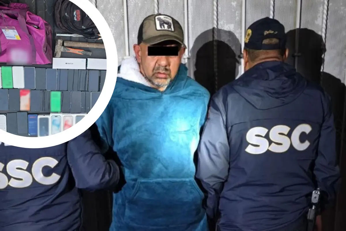 Detienen a hombre que robaba celulares. Foto: SSC CDMX