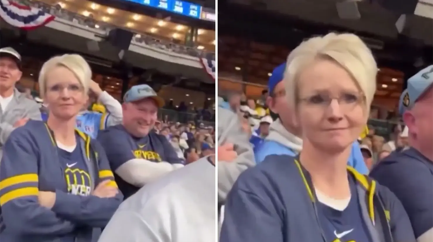 Aficionada de los Cerveceros es despedida por insultar a seguidor latino de los Dodgers. Foto: X (8@Moluskein)