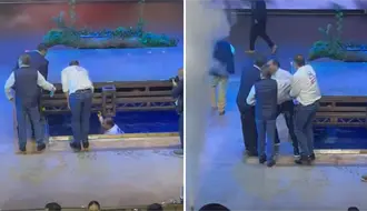 VIDEO | Diputado Max Cortazar cae al agua durante relanzamiento del PAN