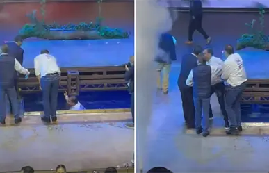 VIDEO | Diputado Max Cortazar cae al agua durante relanzamiento del PAN