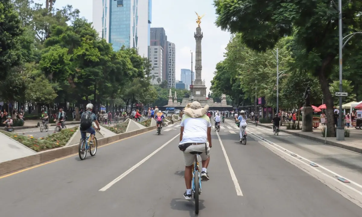 Paseo dominical ciclista Muévete en bici en CDMX. Foto: X (Muévete en Bici CDMX)