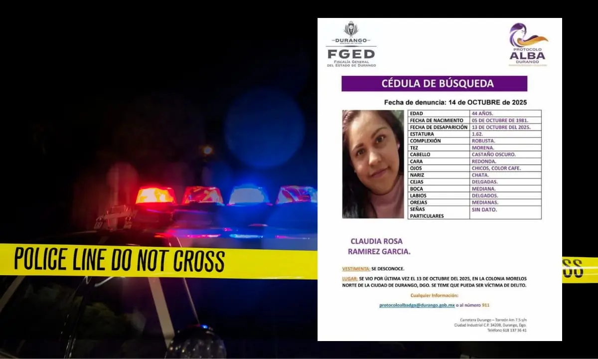 Localizan con vida a maestra desaparecida a inicios de semana en Durango