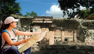 ¿Cuál es la zona arqueológica menos visitada de la península de Yucatán? 