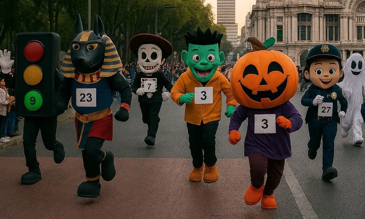 Carrera de Botargas del Terror de SSC CDMX. Foto: creada con IA