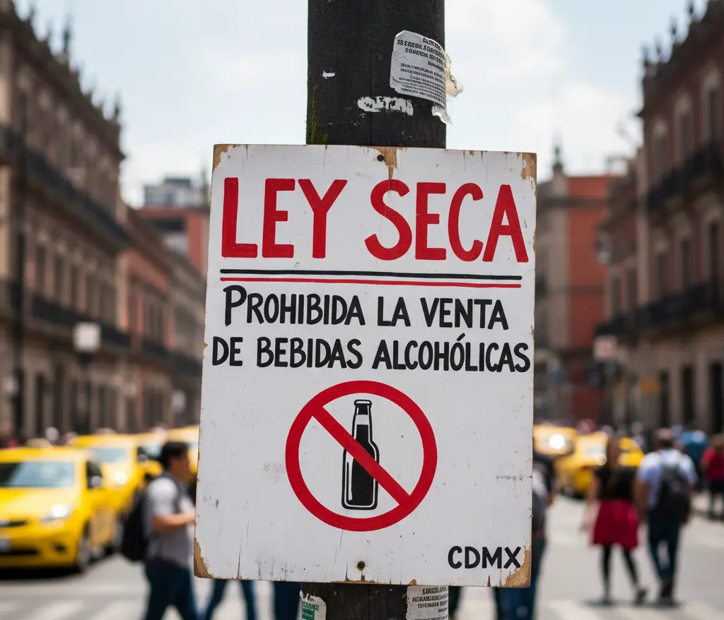 Letrero de Ley seca en Ciudad de México | Gemini IA