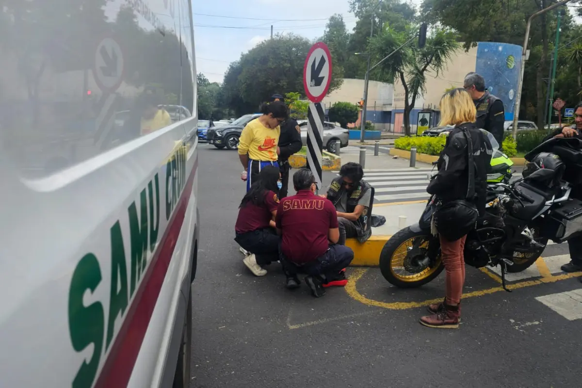 Accidente de motocicleta en la alcaldía Benito Juárez. Foto: Luis Antonio Alfaro