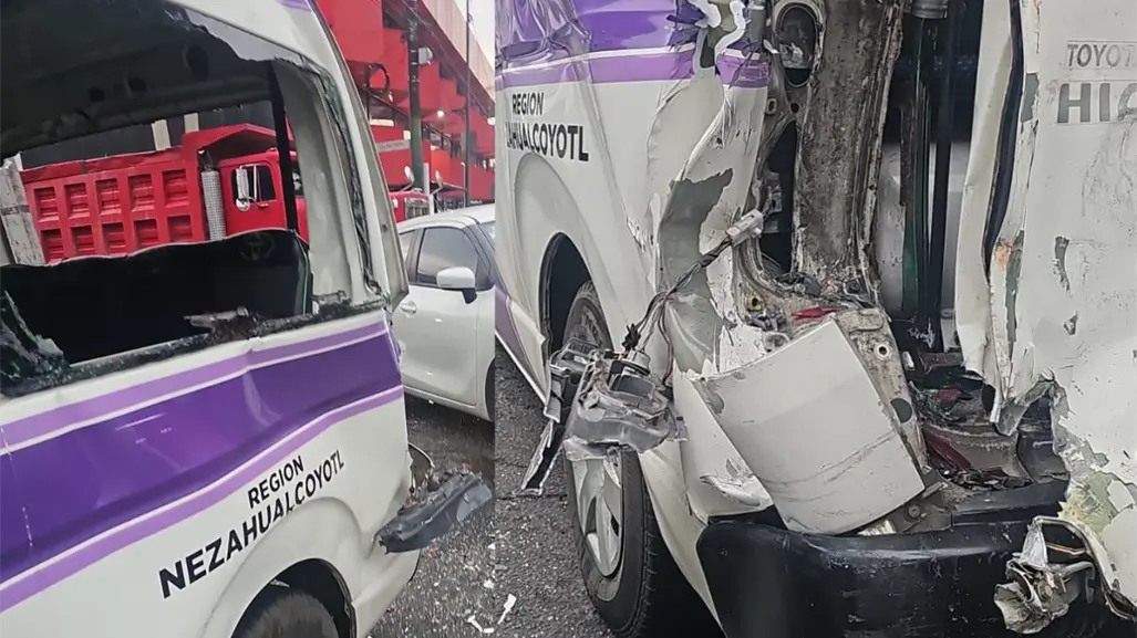 Tráiler embiste a unidad de transporte público en Venustiano Carranza; hay heridos