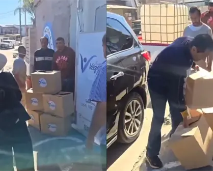 VIDEO | Acusan al diputado Ramón Vázquez de simular entrega de despensas con cajas vacías en Baja California
