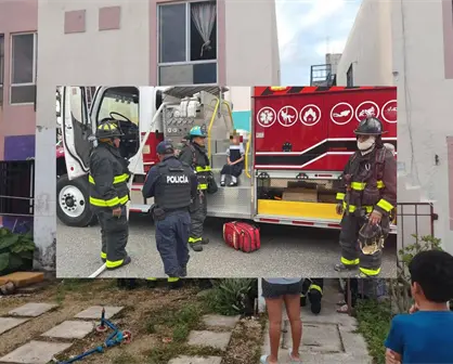 Bomberos de Playa del Carmen rescatan a una menor y a un perrito de un incendio registrado en una casa