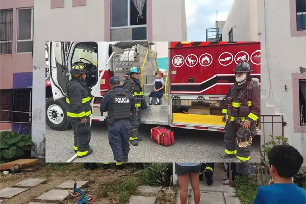 Bomberos de Playa del Carmen rescatan a una menor y a un perrito de un incendio registrado en una casa