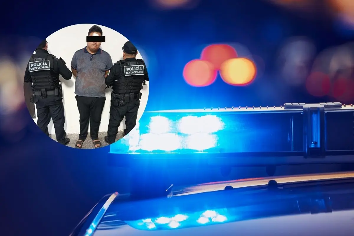 Elementos de la Secretaría de Seguridad Pública y Vialidad de Santa Catarina detuvieron a un hombre. Foto: CANVA / Policía de Santa Catarina