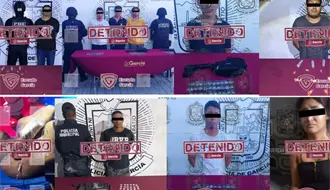 Capturan a 9 presuntos delincuentes en García; aseguran armas y vehículos con reporte de robo