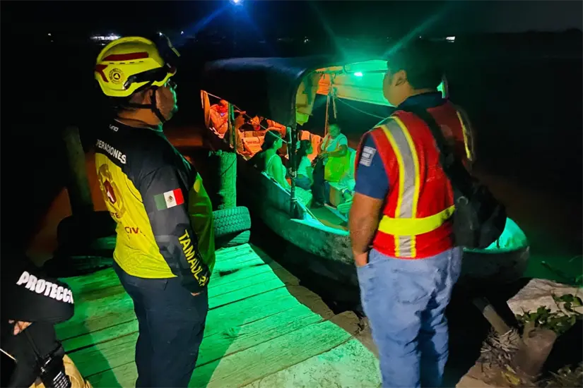 Se continua el monitoreo constante en zonas con peligro | Foto: Protección Civil del Estado de Tamaulipas