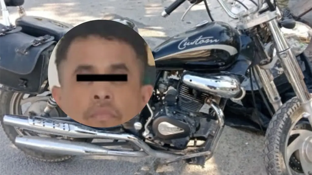 Hombre circula sin casco en motocicleta robada y es detenido en Salinas Victoria