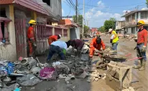 Familias de Poza Rica reciben apoyo de brigada de Yucatán tras lluvias e inundaciones