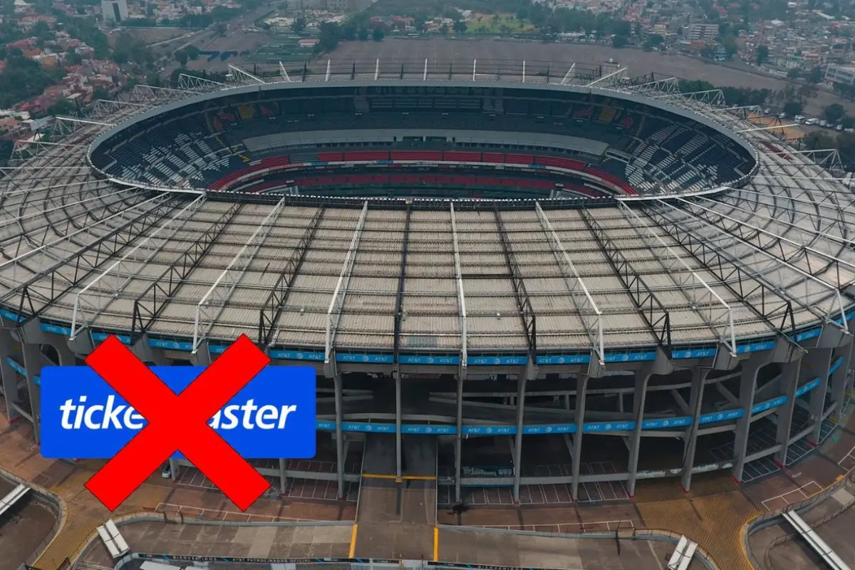 Estadio Azteca y adiós ticketmaster. Foto: Estadio Banorte, Ticketmaster l Canva