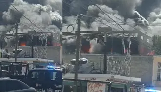 VIDEO | Incendio en Ecatepec arrasa con una fabrica de colchones; hay transportes afectados