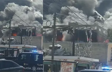 VIDEO | Incendio en Ecatepec arrasa con una fábrica de colchones; hay transportes afectados