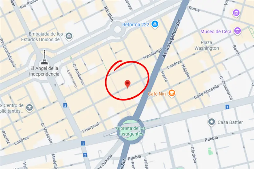 Ubicación en Google del módulo de Registro Nacional de Población e Identidad para la modalidad biométrica