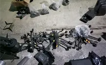 En Operativo Frontera Norte decomisan drones, antidrones, explosivos improvisados, así como armamento junto a 2 detenidos