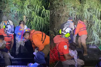 Grupo Beta del INM rescata a 5 migrantes en zona peligrosa del río Bravo en Piedras Negras Grupo Beta del INM rescata a 5 migrantes en zona peligrosa del río Bravo en Piedras Negras