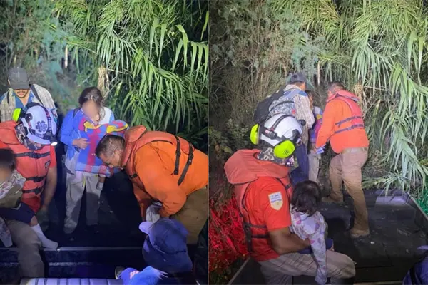 Grupo Beta del INM rescata a 5 migrantes en zona peligrosa del río Bravo en Piedras Negras