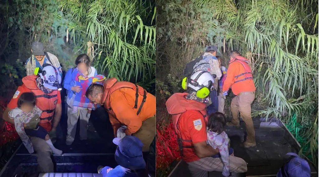 Grupo Beta del INM rescata a 5 migrantes en zona peligrosa del río Bravo en Piedras Negras