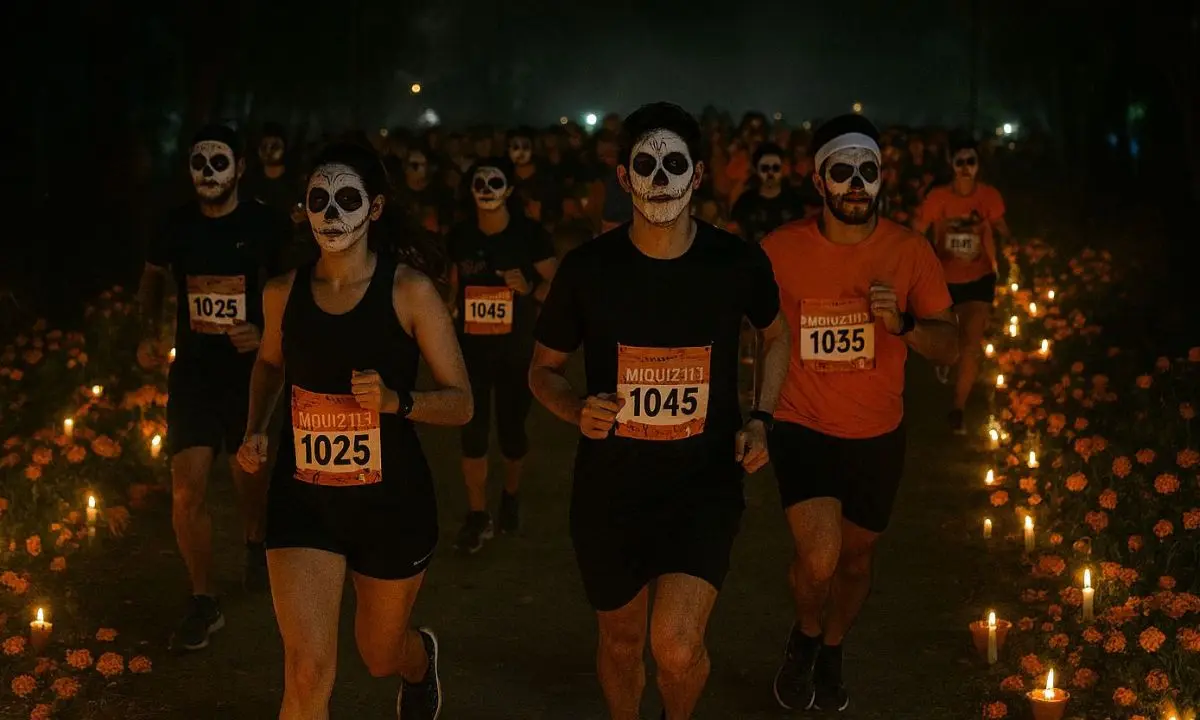 Carrera Miquiztli 2025 en Xochimilco Foto: creada con IA