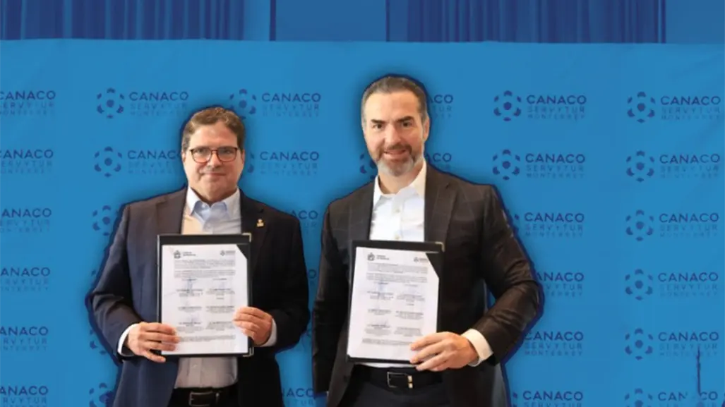 Adrián de la Garza firma acuerdo con CANACO para mejorar servicios y trámites empresariales