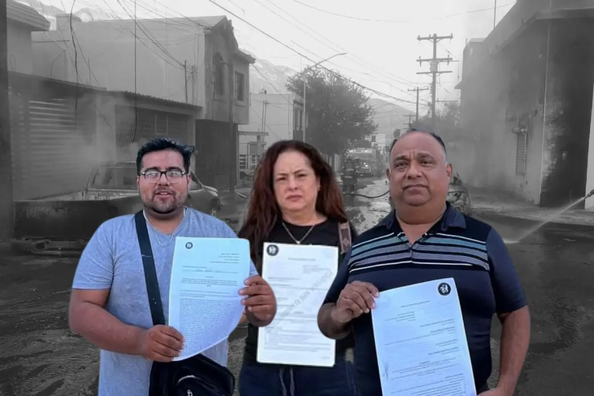 Vecinos del municipio de Santa Catarina que fueron afectados por el incendio de un taller. Foto: Canva