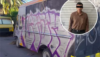 Detienen a joven por grafitear vehículos en Saltillo; buscan a una mujer que lo acompañaba