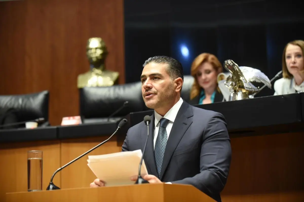 Omar García Harfuch en la tribuna del Senado Foto: X(Twitter) @OHarfuch