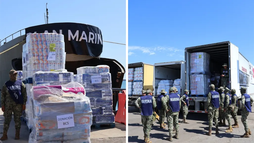 Esto donó BCS para Veracruz y otros estados; Marina embarca toneladas de ayuda en Pichilingue
