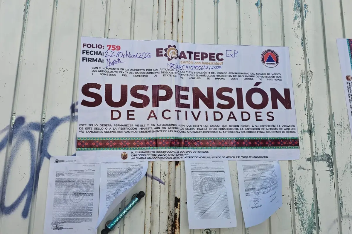 Suspenden fábrica en Ecatepec. Foto: Luis Antonio Alfaro