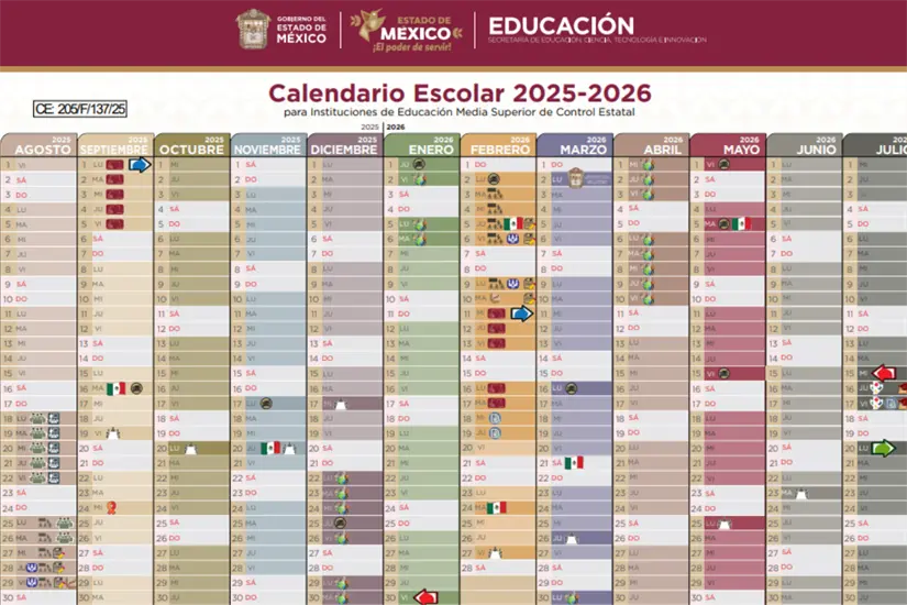 imagen recuadro Calendario SEP educación media superior