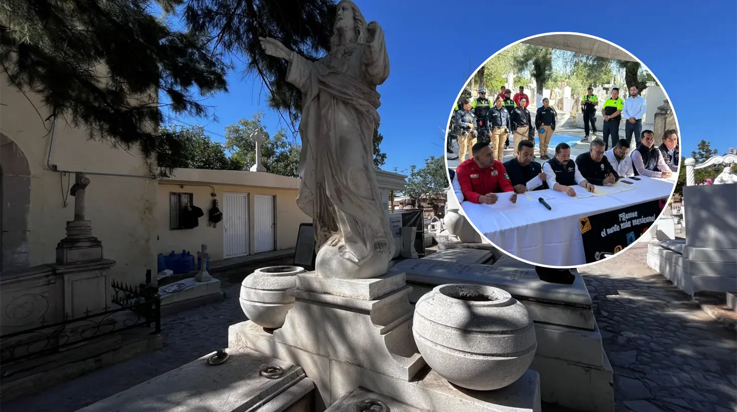 Las autoridades municipales dieron a conocer los pormenores de la Romería del Panteón de Oriente por el Día de Muertos | Foto: Alejandro Ávila.