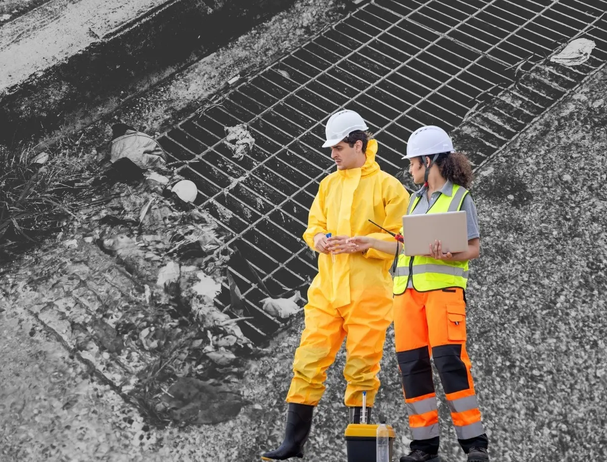 Tirar basura al drenaje en Monterrey es una conducta que puede ser sancionada con multas, pues está considerada como un mal uso de la infraestructura pública. Foto: Canva.