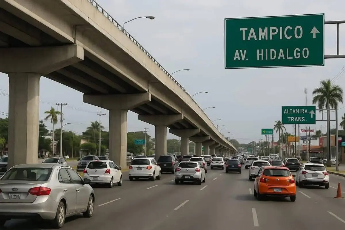 La construcción del segundo piso sobre la avenida Hidalgo en Tampico, Tamaulipas, dio inicio con la primera fase de estudios de mecánica de suelos. Foto: Ayuntamiento Tampico