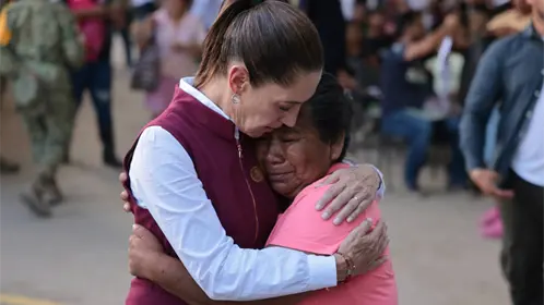 Claudia Sheinbaum llega a Álamo, Veracruz, para atender a las familias afectadas por las lluvias