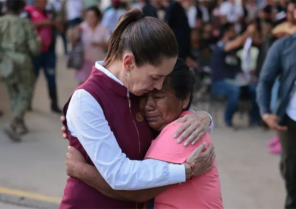 Claudia Sheinbaum llega a Álamo, Veracruz, para atender a las familias afectadas por las lluvias