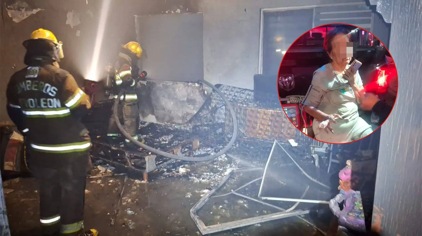 Imagen del inmueble incendiado Foto: Bomberos de Nuevo León