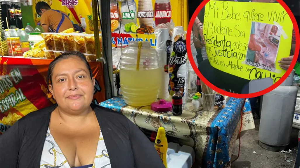Familia vende tortas de la barda en la Feria Tamaulipas para sacar adelante a su hijo de meses en el hospital