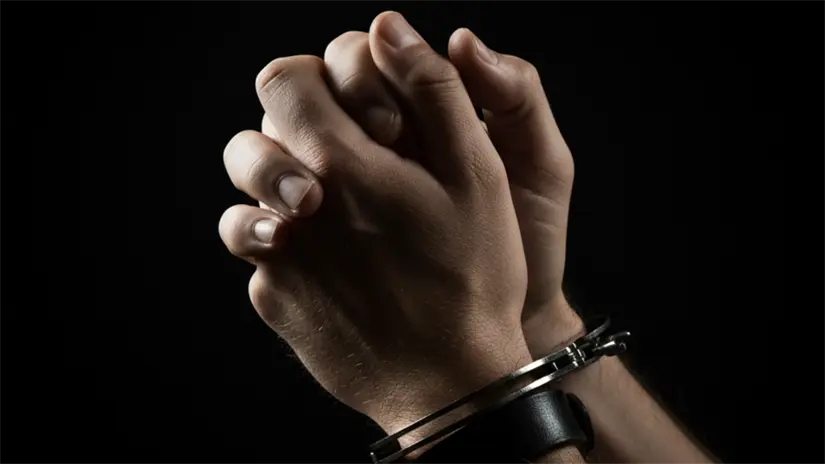 imagen recuadro Manos de hombre con esposas | Foto: Gemini IA