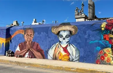 Pixán Graf transforma el cementerio de Kanasín con murales que honran el Janal Pixán y la cultura yucateca