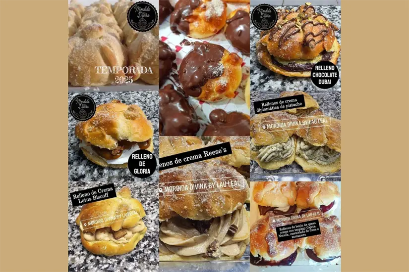 Diferente variedad de pan de muerto en Mordida Divina By Lau Leal | Foto: Perla Herrera