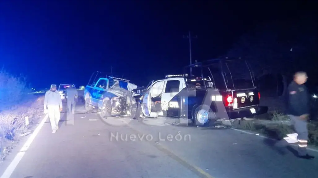 Choque entre patrullas de Fuerza Civil y Policía Municipal deja 7 lesionados en Aramberri, Nuevo León