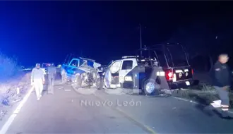Choque entre patrullas de Fuerza Civil y Policía Municipal deja 7 lesionados en Aramberri, Nuevo León